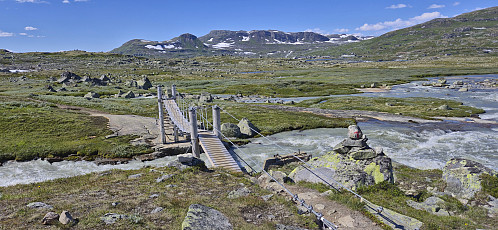 Connecting with the marked trail and crossing the first river