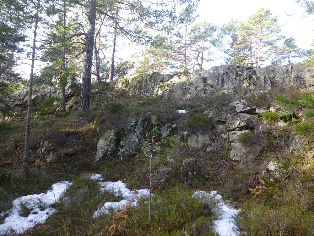 Toppen på Tegdalsåsen, sett nedenfra