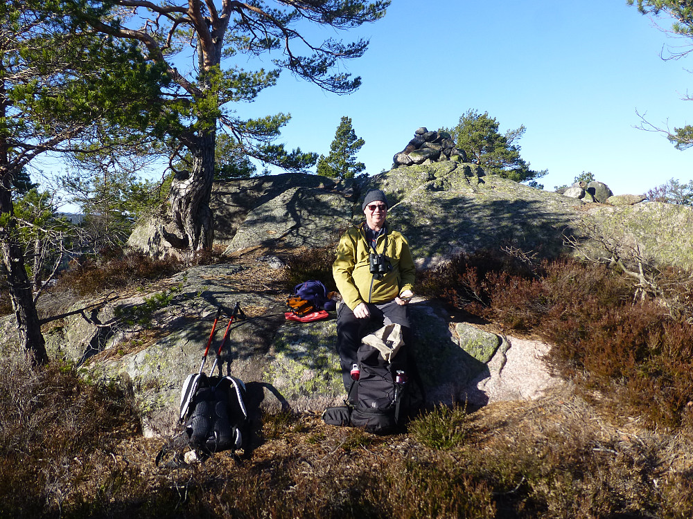 Fint å raste på nedsiden av varden, ly for vinden