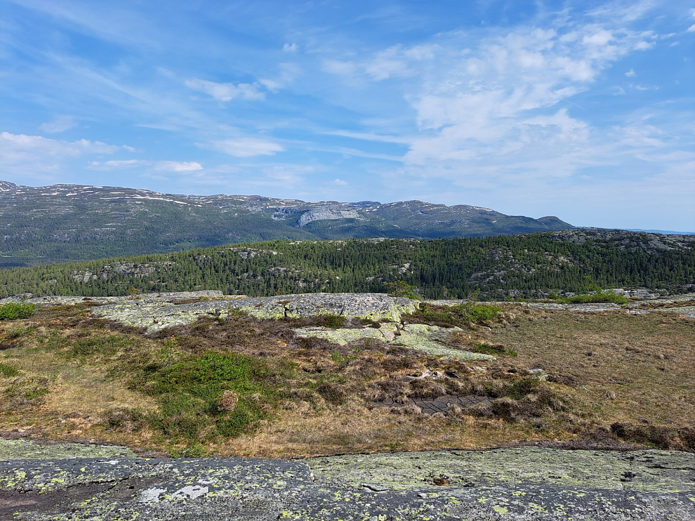 Resten av Lifjellområdet med Falkefjell tydelig med sin steile fjellside