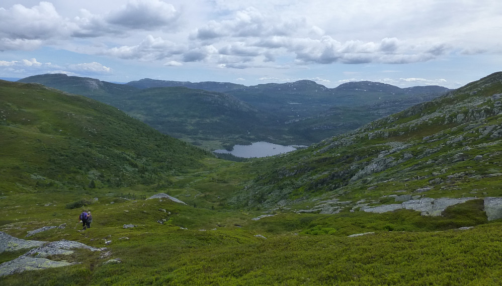 Panoramautsikt til Lifjell og alle toppene, på tur ned til Blåtjønn