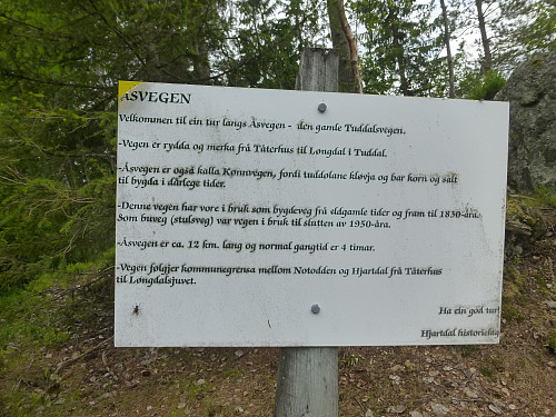 Åsvegen fra Tåterhus til Løngdal. På Tåterhus blei min tippoldefar født og mine tipp-tippoldeforeldre bodde der fram til ca 1875.
