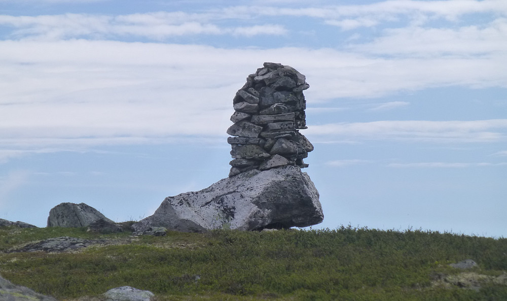 En varde som sto på den første toppen vi kom opp til
