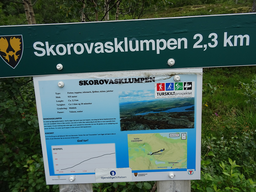 Dette skiltet oppdaget jeg dagen etter ca en km fra Snauskallen mot Skorovatn