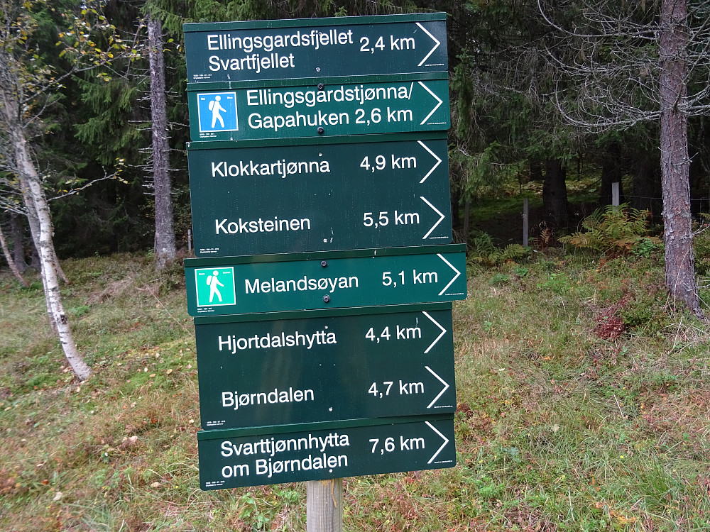 Godt skiltet ved Sognli parkering