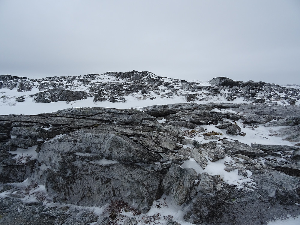 Isete stein mot toppen av Høglia