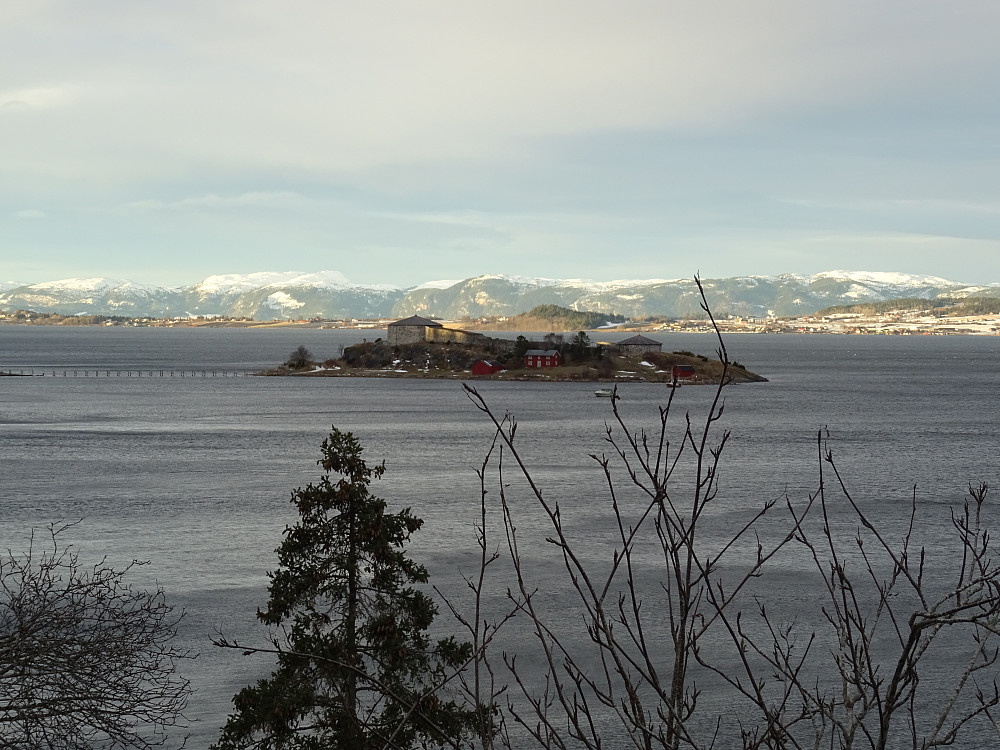 F lott utsikt fra Bakkberget mot slottet på Steinvikholmen