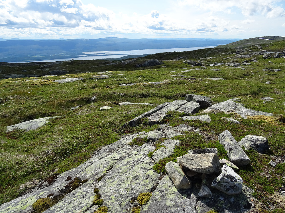 Toppen av Langnesfjellet med utsikt mot Snåsavatnet