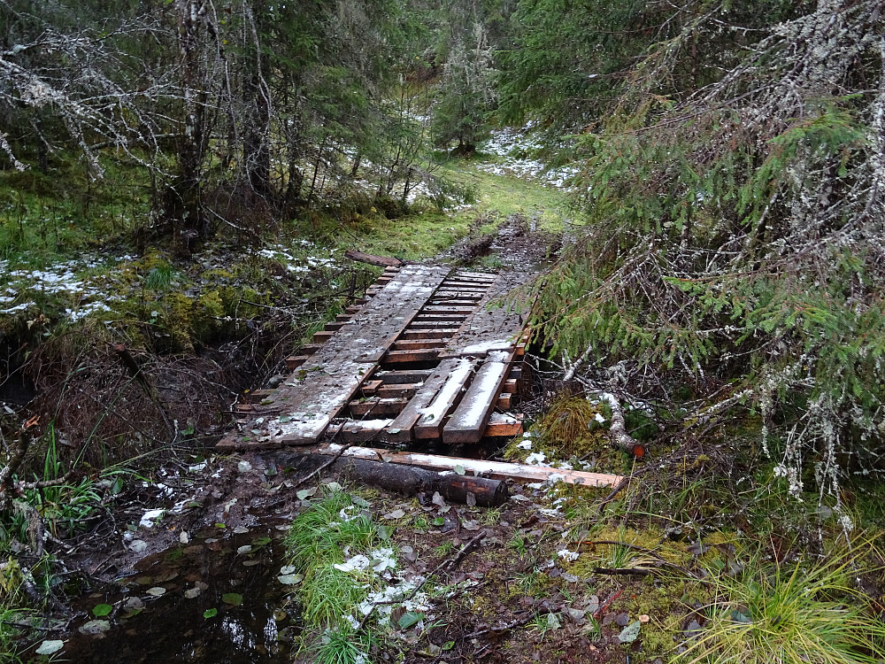 Bru på traktorveien inne i Grong Kommune