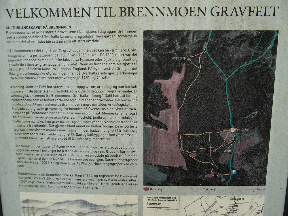 Infoskilt Brennmoen Gravfelt