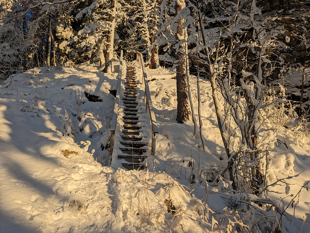 Trapp i bratta mot Koksåsen