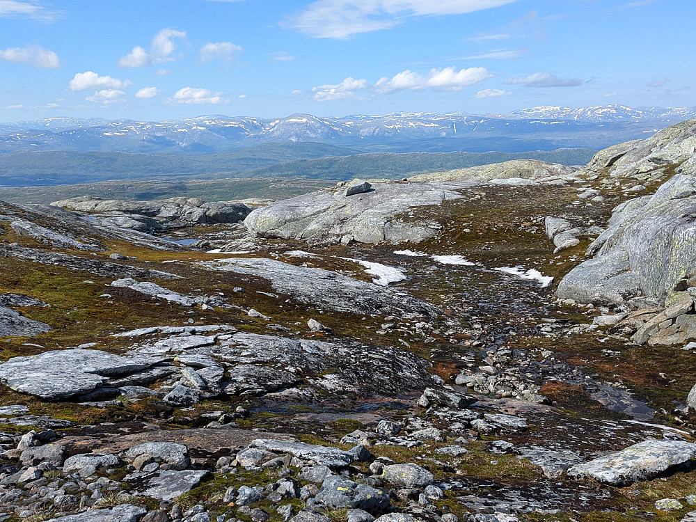 Lett å følge ryggen ned fra Bleikarfjellet