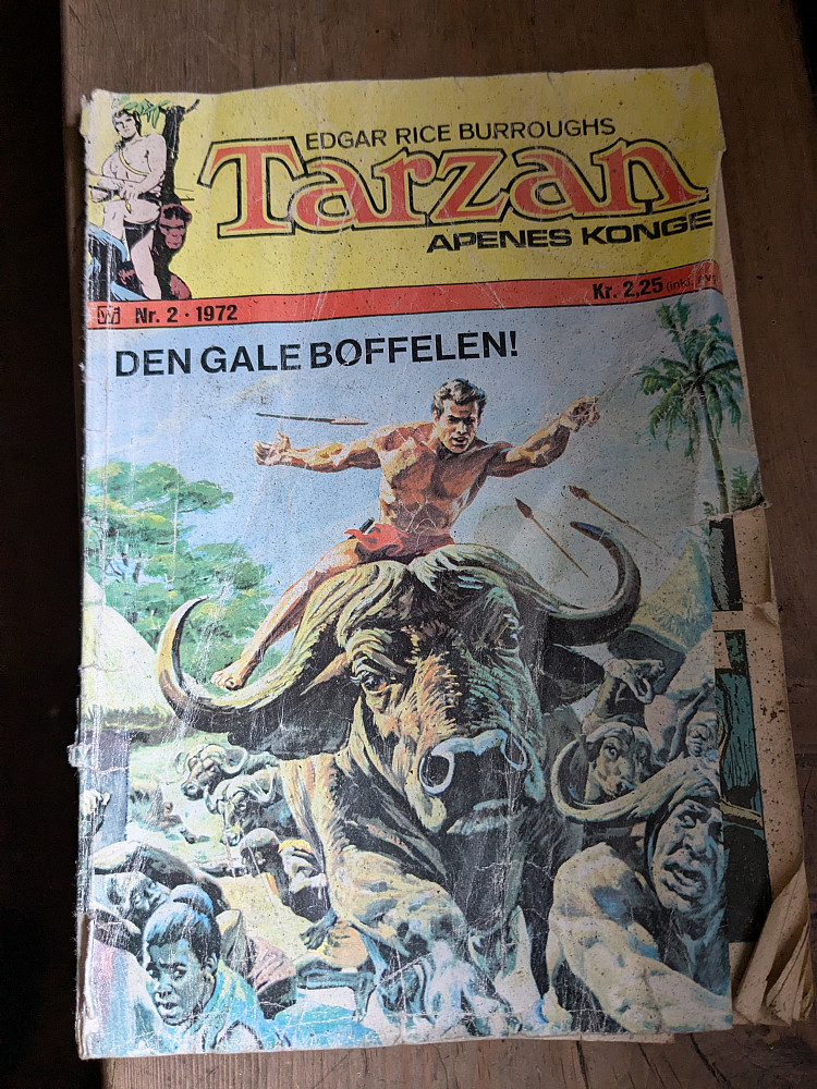 Tarzan lesestoff fra 1972 i hytta